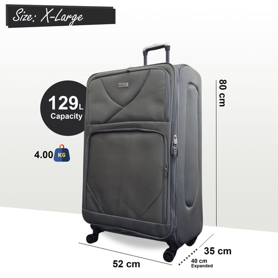 Softshell, leichter grauer Nylon-Reisekoffer mit vier Rädern, Holiday Extra Large Koffer - Image 2