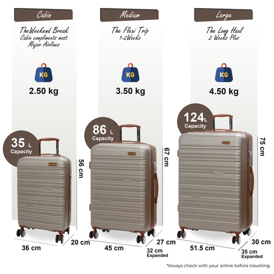 Erweiterbarer Champagner-Hardshell-ABS-Koffer 8-Radsatz Reisegepäck für großes Gepäck - Image 3
