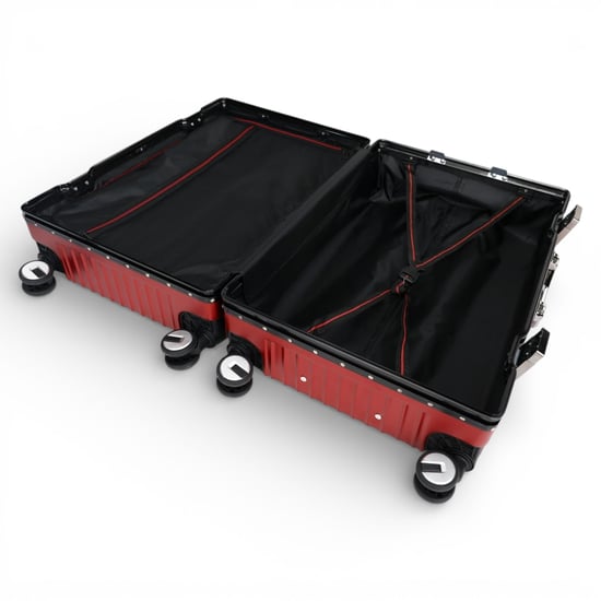 Red Hardshell Doppel-4-Rad-ABS-Gepäckwagen Hartschalen-Koffer-Set - Image 5