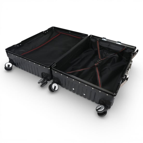 Schwarzer Hardshell-Doppel-4-Rad-ABS-Gepäckwagen Hartschalen-Koffer-Set - Image 6