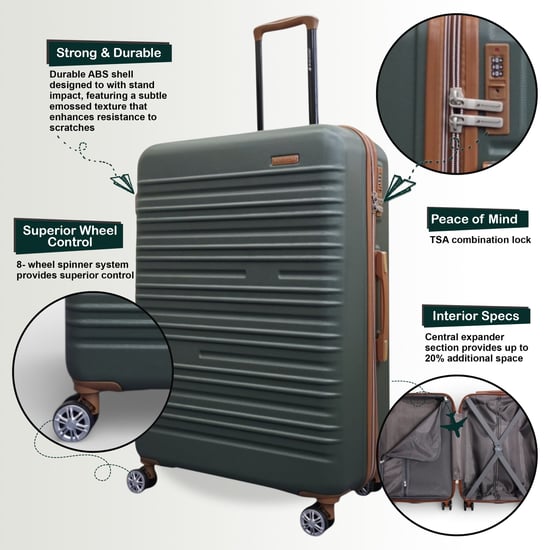 Hardshell Green Kabine 55 x 36 x 20 cm ABS Koffer Gepäck für Easyjet, Ryanair - Image 3