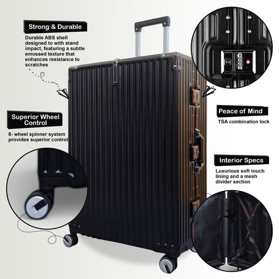Robuster Hardshell-Kabinenkoffer 36 x 24 x 56 cm Gepäck für Easyjet, Ryanair, Wizzair - Image 4