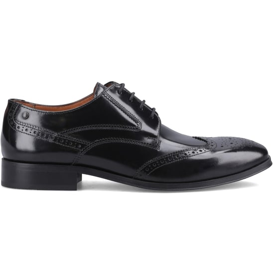 Base London Steeple Herren Brogues Schuhe Schwarz - Image 1