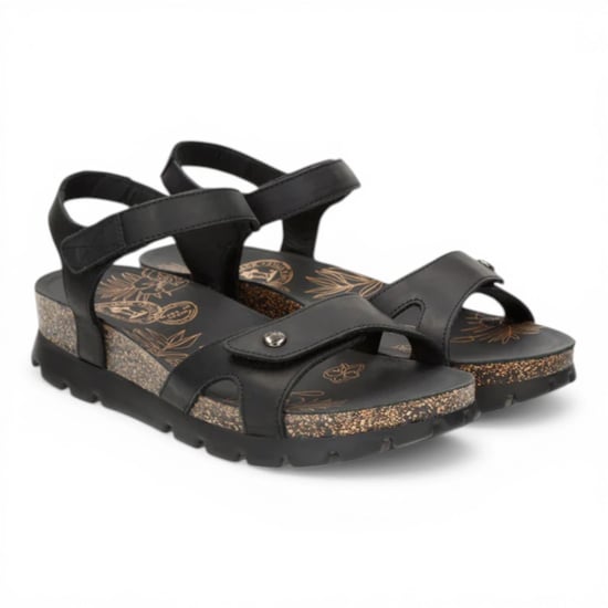 Panama Jack Damen-Keil-Schwarze Leder-Plattformsandalen – Sulia B2 - Image 3