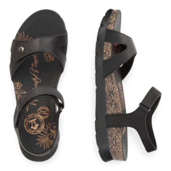 Panama Jack Damen-Keil-Schwarze Leder-Plattformsandalen – Sulia B2 - Image 4