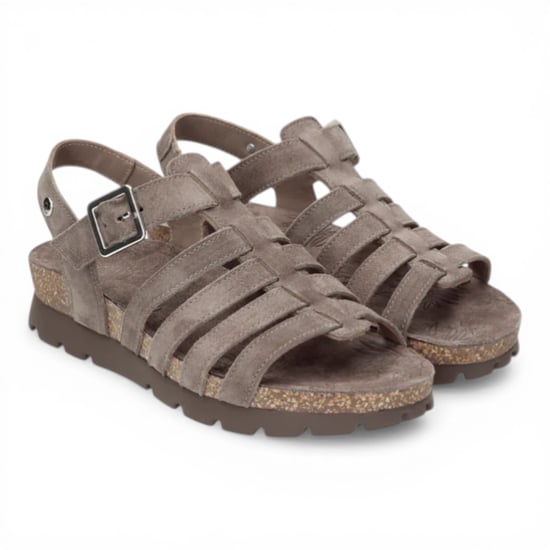 Panama Jack Damen-Keilstein-graue Wildledersandalen – Sasha B6 - Image 3