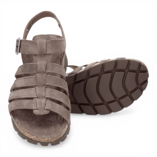 Panama Jack Damen-Keilstein-graue Wildledersandalen – Sasha B6 - Image 5