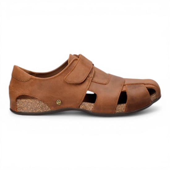 Panama Jack Fletcher Basics C5 Herren Bark Braune Ledersandalen - Image 1