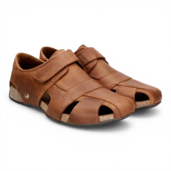 Panama Jack Fletcher Basics C5 Herren Bark Braune Ledersandalen - Image 3
