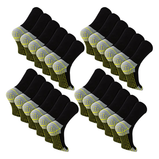 24 Paar Herren Rutschfeste Arbeitssocken | Atmungsaktive, langlebige Stiefelsocken mit Grip - Image 1