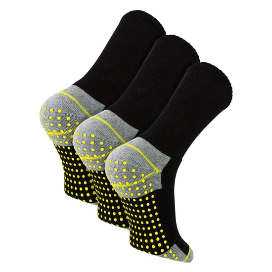 3 Paar Herren Ant rutsch Arbeitssocken | Atemberaubende strapazierfähige Stiefelsocken mit Griffen - Image 1