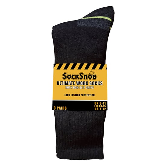 3 Paar Herren Ant rutsch Arbeitssocken | Atemberaubende strapazierfähige Stiefelsocken mit Griffen - Image 2