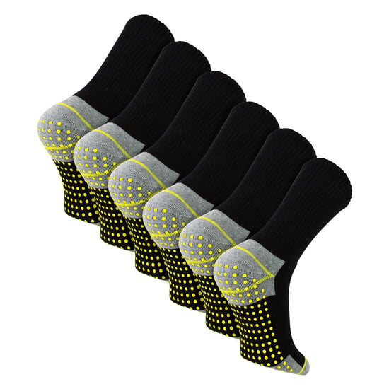 Sock Snob 6er-Pack rutschfeste Arbeitssocken für Herren, atmungsaktiv, verstärkte Stiefelsocken mit Grip - Schwarz - Image 1