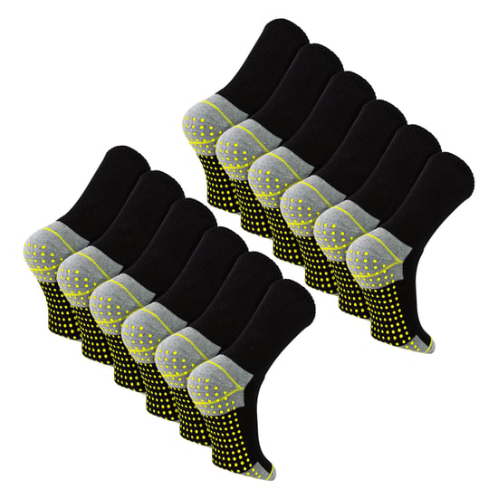 12 Paar Herren Rutschfeste Arbeitssocken | Atmungsaktive, Strapazierfähige Stiefelsocken mit Grips - Image 1