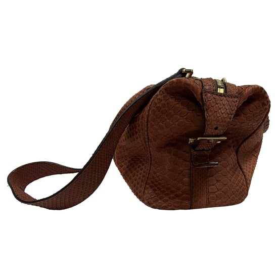 Burberry Nevinson Bowlingtasche (mittelgroß) aus braunem Pythonleder - Image 3