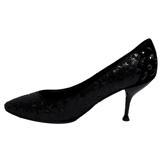 Paillettenbesetzte Pumps mit Mandelspitze von Giuseppe Zanotti aus schwarzem Wildleder - Image 4