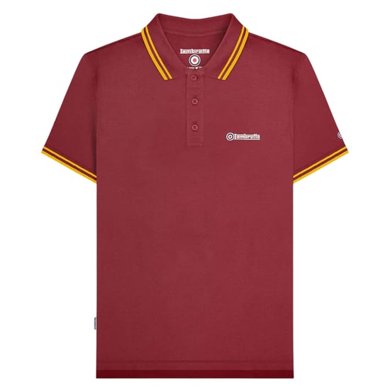Lambretta - "SS25" Poloshirt für Herren (Burgunderrot/Gold) - Image 1