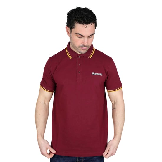 Lambretta - "SS25" Poloshirt für Herren (Burgunderrot/Gold) - Image 3