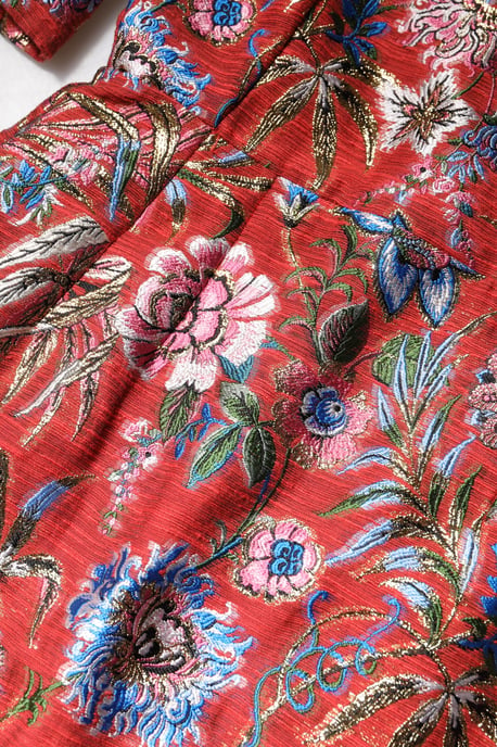 Blumenbrokat A-Linie Mini Kleid - Image 4