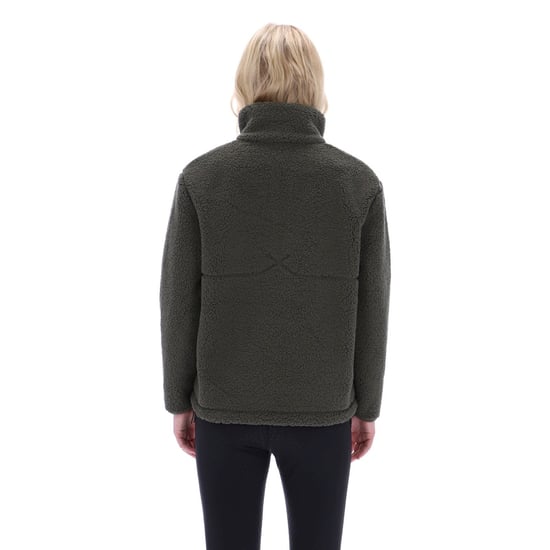 Hunter Tiorga 1/4 Zip Borg Fleece Polyester Herren Grüner Zip-Hals Pullover - Image 2