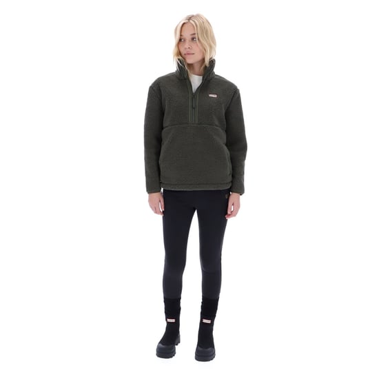 Hunter Tiorga 1/4 Zip Borg Fleece Polyester Herren Grüner Zip-Hals Pullover - Image 3