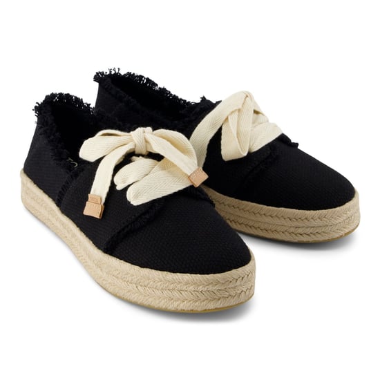 TOMS Carolina Lace Up Baumwoll Frauen Schwarze Strand-Espadrilles - Image 3