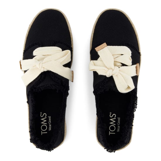 TOMS Carolina Lace Up Baumwoll Frauen Schwarze Strand-Espadrilles - Image 5