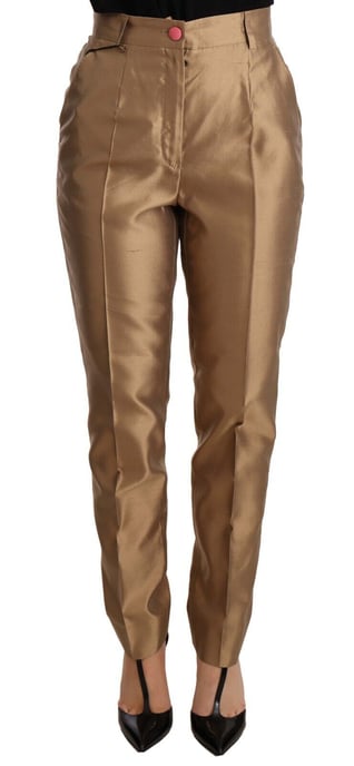 Dolce Gabbana Gold-Seidenhosen - Image 1