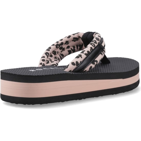 Rocket Dog Monica Leon Leopard Textile Damen Flip-Flops In Hellrosa - Image 2