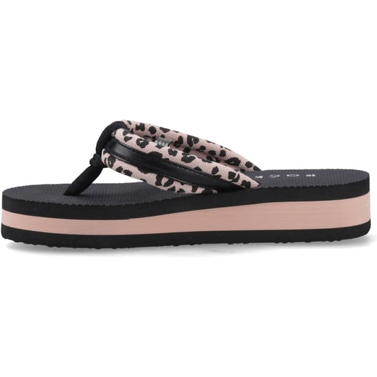 Rocket Dog Monica Leon Leopard Textile Damen Flip-Flops In Hellrosa - Image 4