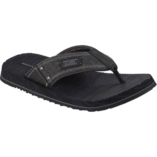 Skechers Quill Textil Herren schwarze Flip-Flops - Image 1