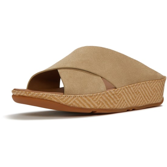Fitflop Lulu Lux Graphic-Weave Wildleder Damen Cappuccino Sandalen - Image 1