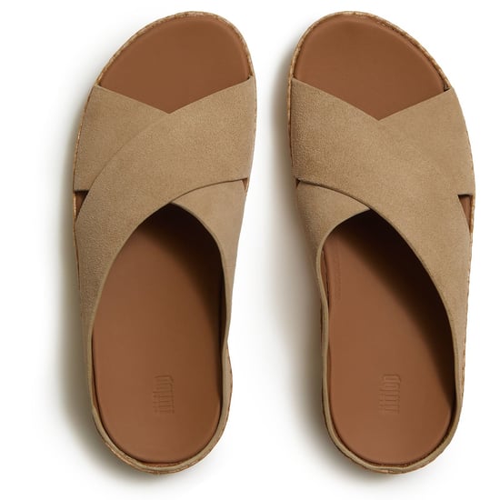 Fitflop Lulu Lux Graphic-Weave Wildleder Damen Cappuccino Sandalen - Image 3