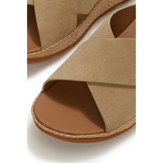 Fitflop Lulu Lux Graphic-Weave Wildleder Damen Cappuccino Sandalen - Image 5