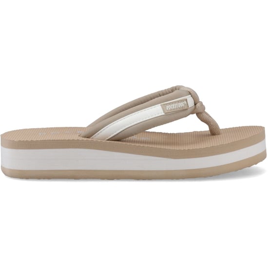 Rocket Dog Monica Nylon PU Textil Damen Tan/Creme Flip-Flops - Image 5