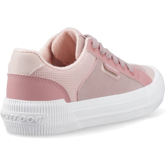 Rocket Dog Cheery Blocked Fabric Textile Damen Sneakers In Mauve/Pink - Image 2