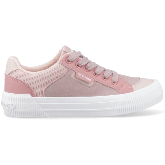 Rocket Dog Cheery Blocked Fabric Textile Damen Sneakers In Mauve/Pink - Image 5