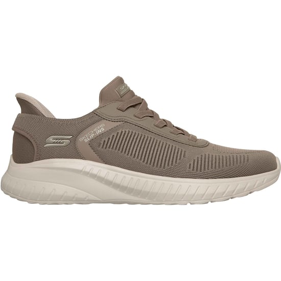 Skechers BOBS Sport Squad Chaos Solid Step Textil Herren Dunkel Taupe Sneakers - Image 2