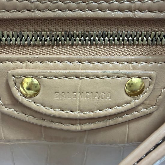 Balenciaga Mini Neo Classic City Tasche mit Krokodil-Prägung in braunem Leder - Image 2