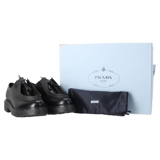 Prada Diapason Geschliffene Slipper aus schwarzem Leder - Image 6