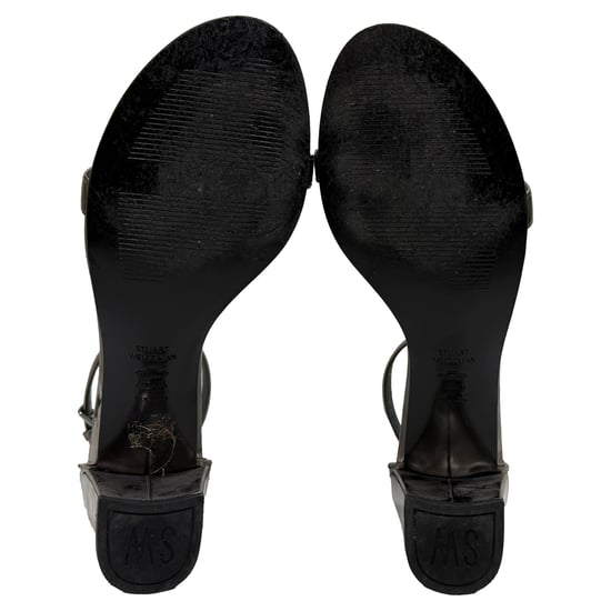Stuart Weitzman MetallicSimple Chorus Riemchensandalen aus silbernem Leder - Image 6