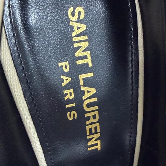 Saint Laurent Franky Peeptoe-Pumps aus cremefarbenem Satin - Image 6
