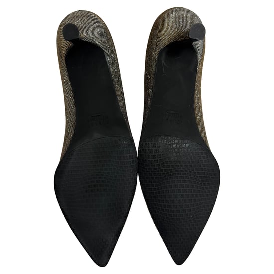 Stuart Weitzman Power 50 Spitzenzehen-Pumps in goldfarbenem Glitzer - Image 3