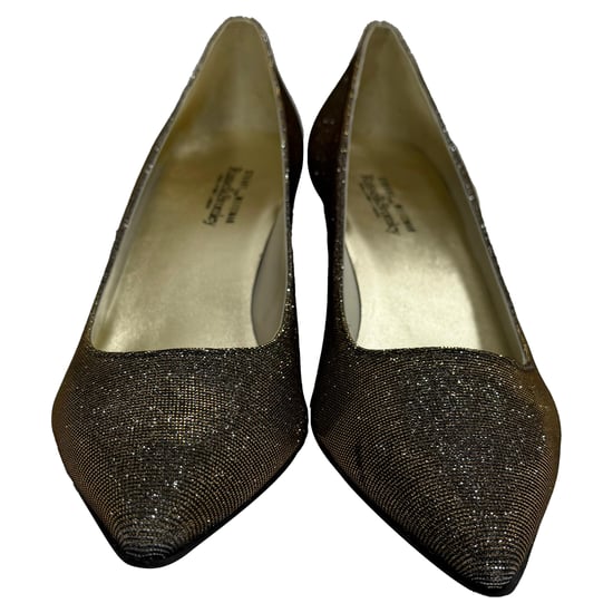 Stuart Weitzman Power 50 Spitzenzehen-Pumps in goldfarbenem Glitzer - Image 6