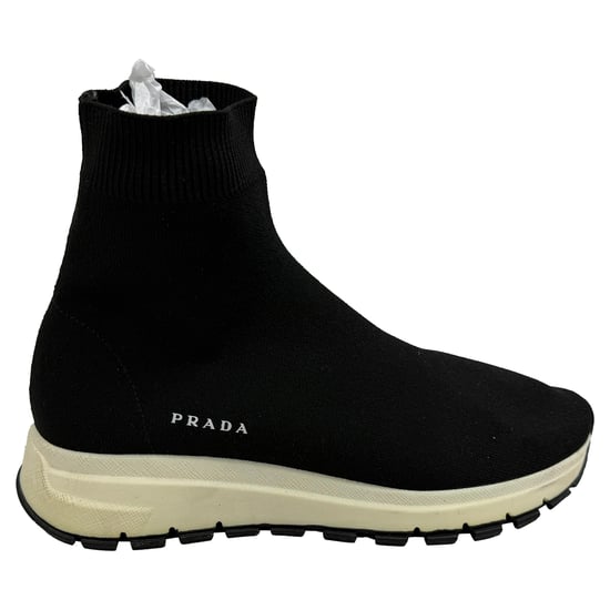 Prada Stricksocken-Sneaker aus schwarzem Polyester - Image 1