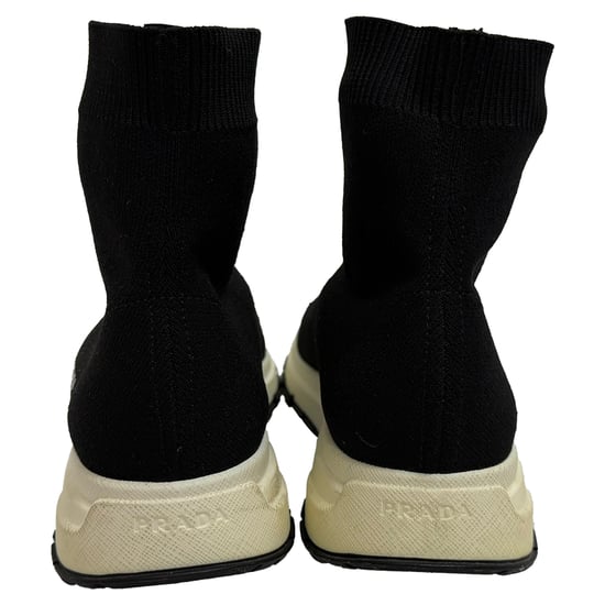 Prada Stricksocken-Sneaker aus schwarzem Polyester - Image 3