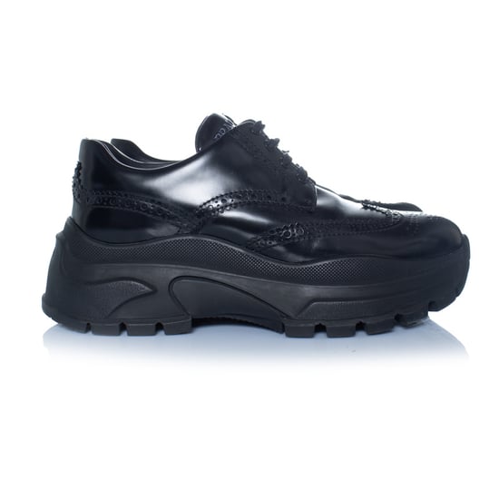 Prada, klobige Brogue-Sneaker in Schwarz - Image 4
