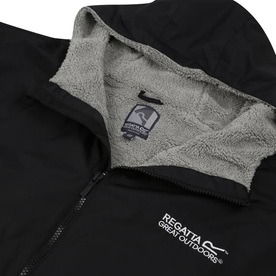 Regatta Adults Changing Robe Borg Lined Waterproof Zip Fastening  black - Image 4
