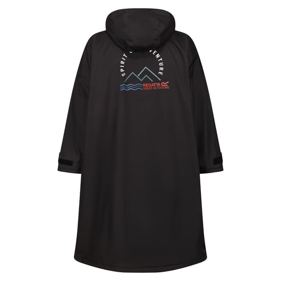 Regatta Adults Changing Robe Borg Lined Waterproof Zip Fastening  black - Image 5