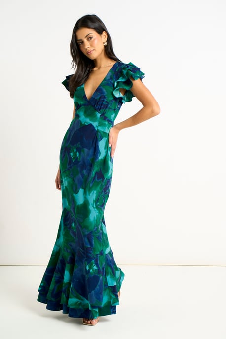 Aquarellfarbenes Maxikleid mit Blumenmuster - Image 3